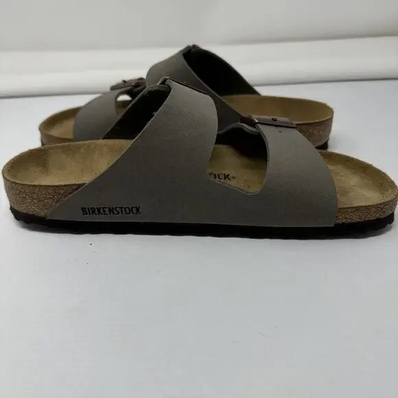Birkenstock Arizona Slippers Birko Flor Nubuck Stone Size 41 - Picture 6 of 11